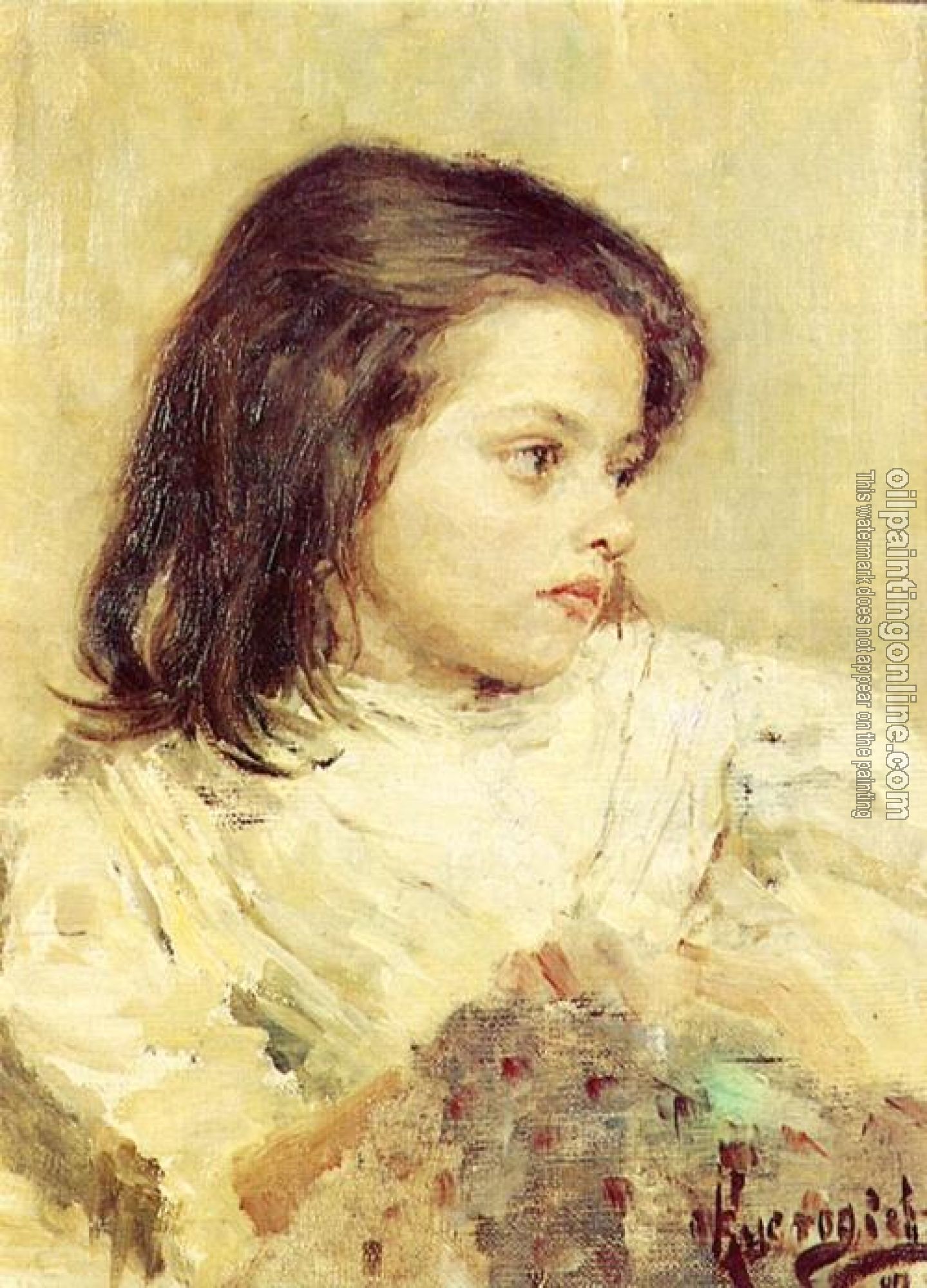 Kustodiev, Boris - A Girl. Sketch